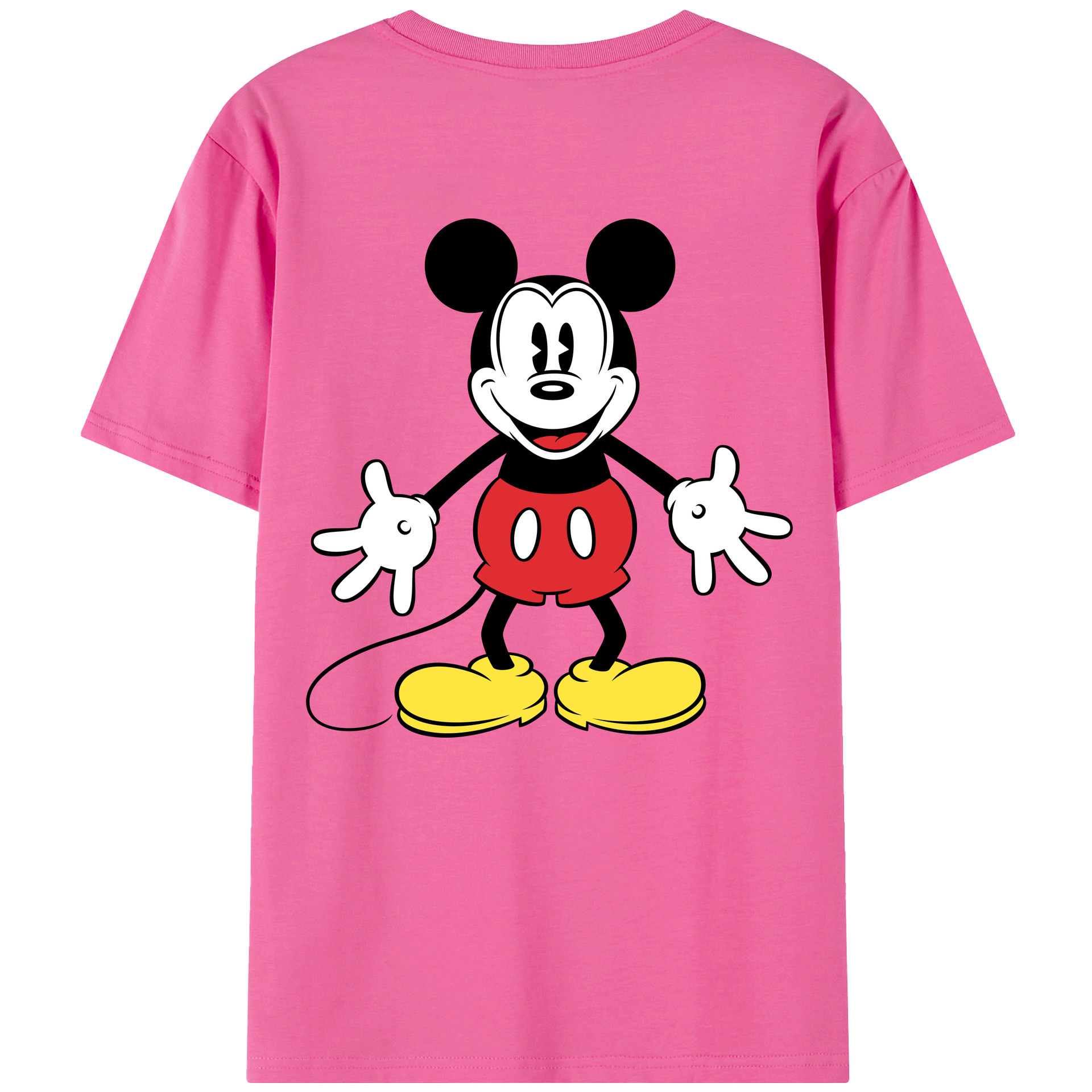 ミッキーマウス Mickey Mouse レディース半袖Tシャツ(バックプリント)